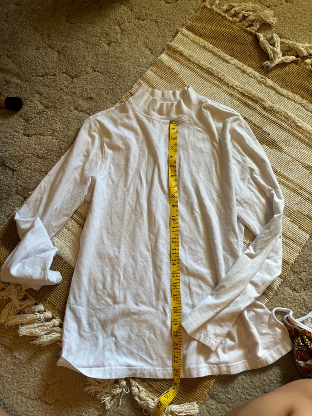 croft & barrow White Mock Neck Long Sleeve Tee